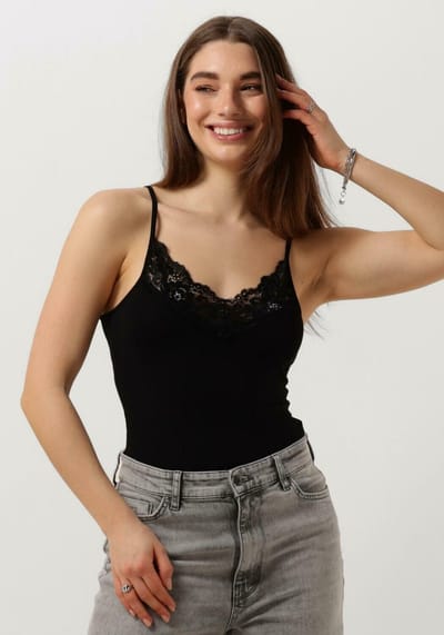 Jansen Amsterdam V306 Singlet Tops & T-shirts Dames - Shirt - Zwart - Maat S