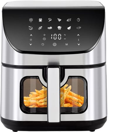 Digitale Airfryer XXL Hetelucht friteuse Sinaopus 8001-9L Grote Capaciteit voor 5 Personen-Snelle Opwarming-12 Voorgeprogrammeerde Functies-eenvoudig te reinigen-LED display