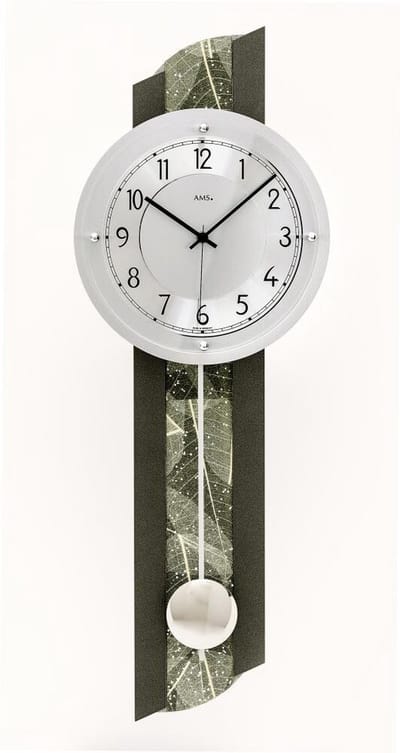 AMS wandklok radiogestuurd / klok met slinger / 5324