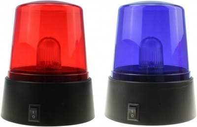 Kruger zwaailampen - 2x stuks - rood en blauw LED licht - Politie zwaailichten
