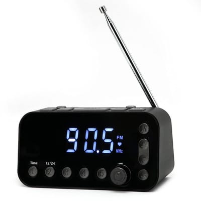 Allecto - DAB FM Radio Alarmklok - USB-poorten - Slaapfunctie - Wit LED Scherm - Tijdweergave - Geluidskwaliteit - Geschikt voor Thuis - Compact on...
