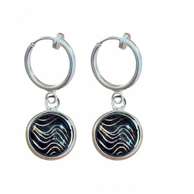 Klem oorbellen-goud-wave-zilverkleur- geen gaatje- Charme Bijoux