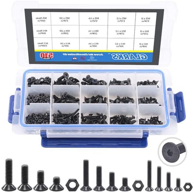 Complete Set van 510 Stuks M3 M4 M5 Schroeven en Moeren van Legeringstaal - Zwarte Oxide Afwerking voor Mechanische Toepassingen en Klusprojecten