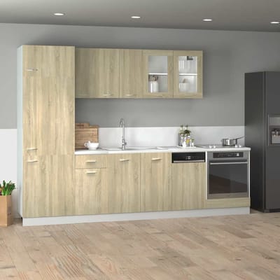 vidaXL - 8-delige - Keukenkastenset - Lyon - bewerkt - hout - sonoma - eikenkleurig