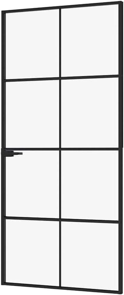 Binnendeur Glas - Glazen deur - Lichte woonruimte - Robuust gehard glas - 93x2015 cm - Zwart