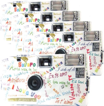 Wegwerpcamera Set - Filmcamera Kit - Feestjes Fotograferen - Met Ingebouwde Flitser - 5 x 27 Opnames - Wit en Kleurrijk