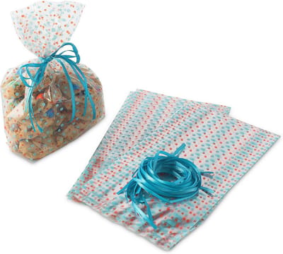 24 Stuks Cello Verpakking Zakjes en Lint voor Bakproducten en Cadeaus - Diverse Kleuren