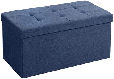 Unyqoos® Ruime Opvouwbare Zitbank Met Opslagfunctie In Stijlvol Marineblauw Voor Diverse Toepassingen