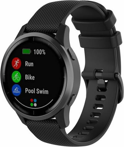 By Qubix - Geschikt voor Garmin bandje - Geschikt voor Garmin Vivomove 3 / HR / Luxe / Sport / Style / Trend - Sportband met motief - Zwart - Smartwatch bandje 20mm