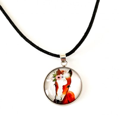 Ketting-Paard-2 cm-Rond-Cabochon-45 cm- Charme Bijoux