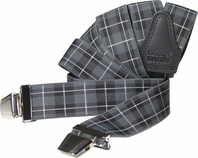 Pierre Mouton Tartan Bretel - Bretels - Volwassenen - Heren - Grijs - 120cm - 3 brede clips - M - L