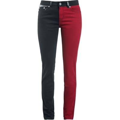 Black Premium by EMP Stoffen broek - Skarlett - W27L32 tot W34L34 - voor Vrouwen - zwart-rood