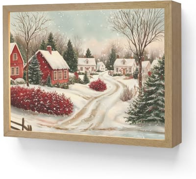 Wandlamp 40x30 cm - Oplaadbaar - Kerstsfeer - Landelijk - Rood - Wandlampen binnen woonkamer - Slaapkamer lamp - Decoratieve nachtlamp - Vloerlamp draadloos