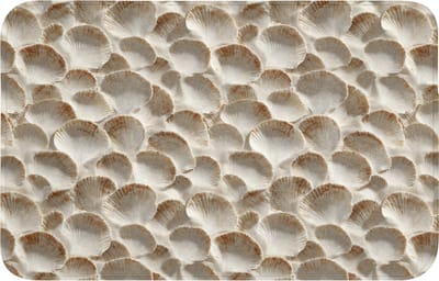Badmat 80x50 cm - Antislip - Schelpen - Waaiervorm - Wit - Badmatten voor badkamer - Badkamermat - Douchemat - Badkamer mat