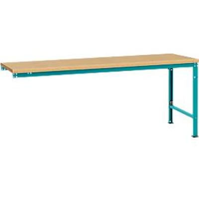 Manuflex aanbouwtafel UNIVERSAL Speciaal, tafelblad multiplex, 2000 x 1000, waterblauw