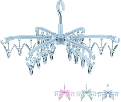 Dailygoods- Droogrek Klein - 24 Pinnen - Opvouwbaar - Duurzaam - Winddicht - Multi-clip Ontwerp - Hoogwaardig PP-kunststof - Waslijn