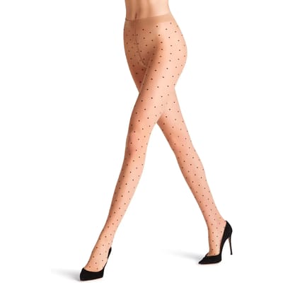 FALKE Dot Bicolor transparant materiaal sheer 15 DEN panty dames transparant - maat XL
