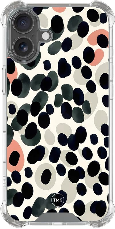 Shockproof hoesje geschikt voor Apple iPhone 17 - Modern dots - Schokbestendig - Verhoogde randen - TPU case - Extra Sterke Back Cover - Gestipt - Transparant, Multi
