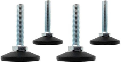 Dailygoody - Verstelbare schroef - 4x verstelbare schroef voor hoge belastingen - Ø 38 mm - Gegalvaniseerd staal - Tot 400 kg - Geschikt voor diverse ...