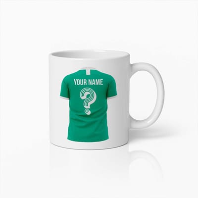 Voetbal club uit Bremen Gepersonaliseerde Voetbal Mok | Groene Keramische Beker met Eigen Naam & Nummer | Perfect Cadeau voor Voetbalfans 330ml