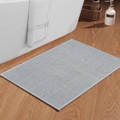 Badmat 43 x 61 cm antislip badematte met rubberen achterkant badmat antislip wasbaar badvoorlegger badtapijt badkamer douchemat lichtgrijs