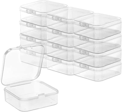 12 Stuks Opbergdozen met Deksel, Transparante Plastic Dozen voor Pillen, Kralen, Sieraden en Knutselprojecten
