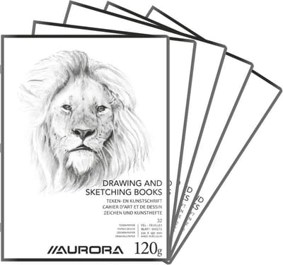 Aurora Tekenschrift - Tekenpapier - Schetsblok - A4 - 120gr - 32 Bladzijden - 20 stuks