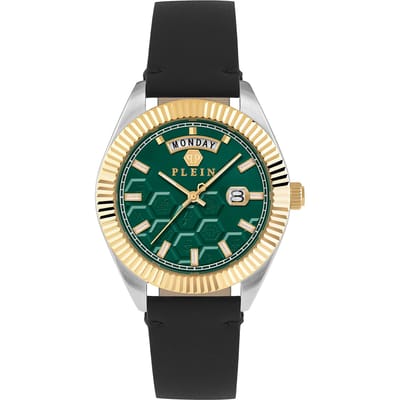 Philipp Plein Date Superlative Gent PWPVA0124 Horloge - Leer - Zwart - Ø 42 mm