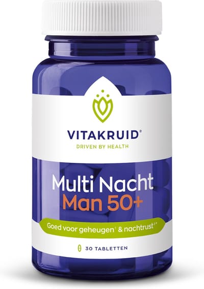 Vitakruid Multi Nacht Man 50+ 100% Vegan 30 Tabletten