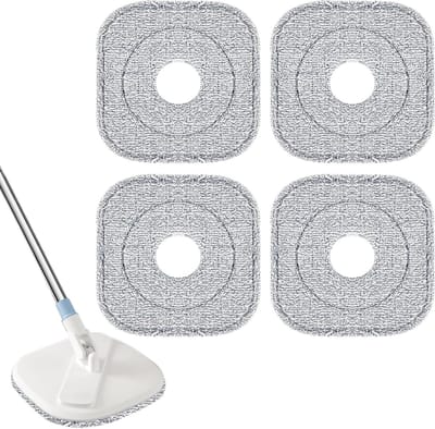 Set van 4 Microvezel Vervangpads voor Raam- en Vloerreiniging - 22 x 22 cm, Geschikt voor Stoffer en Duster
