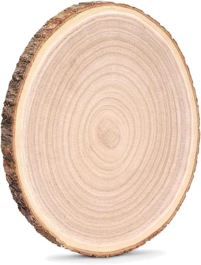 Paulowniahouten schijven 35-40 cm, 2 mm dik, geslepen, rond, natuurlijk hout