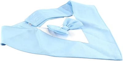 Driehoekige hondenhalsband met droolbiesje, stijlvolle honden smoking met strik voor feesten, bruiloften en speciale gelegenheden (halsomtrek: 42 cm, blauw, trendy, luxe, feestelijk)