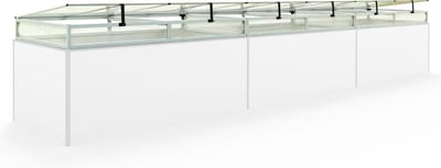 Moestuinbak opzetstuk van aluminium en polycarbonaat Tuinkas plantenbak voor tuin, balkon, met dakvenster kleppen, UV en weerbestendig, 77 x 579 cm