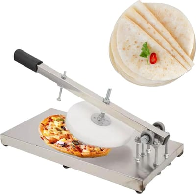 Pizza Deegpers - Handmatige Deegroller - Deeg Bereiden - Roestvrij Staal - 12-24 cm - Zilver