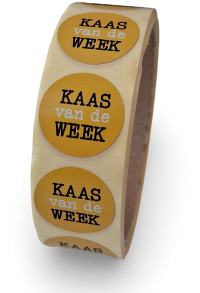 Kaas van de week sticker - 250 Stuks - 25mm - productsticker - voedseletiket - HACCP