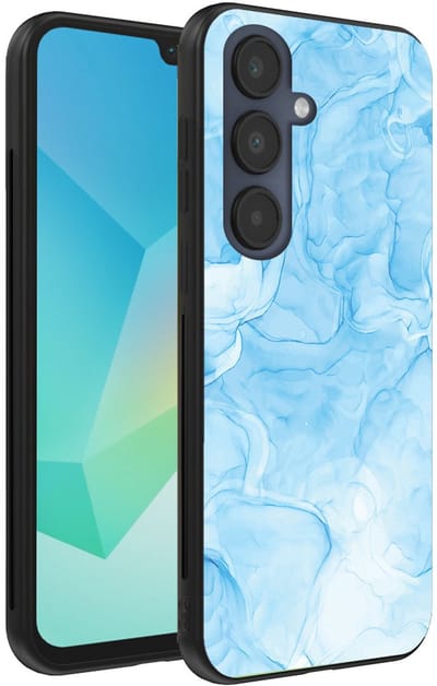 Smartphonica Telefoonhoesje Geschikt voor Samsung Galaxy A16 met marmer opdruk - TPU backcover case marble design - Lichtblauw geschikt voor Samsung Galaxy A16