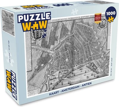 Puzzel Kaart - Amsterdam - Antiek - Legpuzzel - Puzzel 1000 stukjes volwassenen