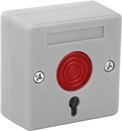 Noodknop Paniekknop - Alarmknop Noodhulp - Veiligheid Thuis - Sleutel Reset - 6x6x2 cm - Wit