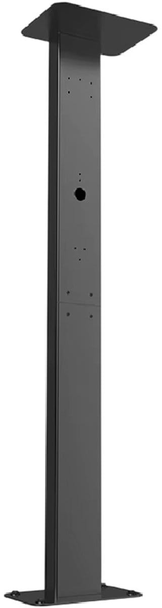 Wallbox paal universeel van zwart aluminium | Montagepaal voor Wallbox | 130 cm hoog met kabelgoot en afdakje