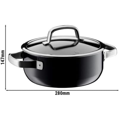 WMF Fusiontec Mineral - Braadpan - Ø 200mm - 2.4 liter - inclusief glazen deksel - zwart