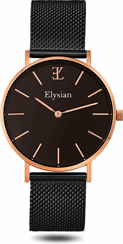Elysian - Horloge Dames - Rose Goud Mesh - Waterdicht - 36mm - Cadeau Voor Vrouw