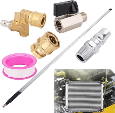 Radiatorreinigingsstaaf 101cm voor Hogedrukreiniger - Krachtige Reinigingstool voor Auto's met Draaikoppeling en Pompschakelaar - Effectieve Radiatorspoeling en Onderhoudsaccessoire