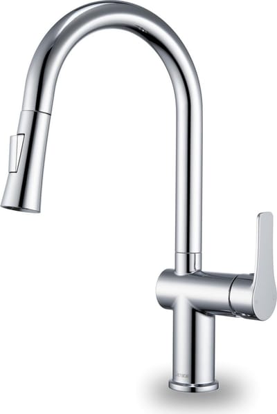 Keukenkraan Uittrekbaar Chroom Keukenkraan met Uittrekbare Douche 360° Draaibare Hoge Druk Keukenkraan met 2 Straalsoorten Keukenkraan met Uitloop Hoogte 188 mm Zilver