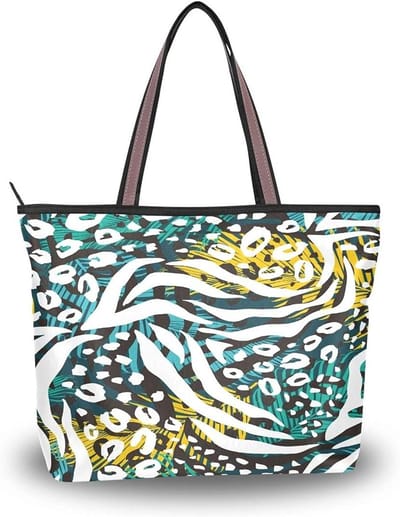 Dames Handtas - Shopper Tas - Dagelijks Gebruik - Dierenprint Design - Groot Formaat - Multicolor