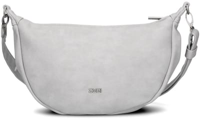 zwei schoudertas Mademoiselle.M M70 Half-Moon Bag Nubuk - Ice grijs