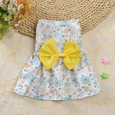 Fournitures pour animaux de compagnie Petit chien Fleur Princesse Robe Teddy Nouveaux vêtements pour animaux de compagnie Jupe mignonne pour chien Été Mince Accessoires pour animaux de compagnie M