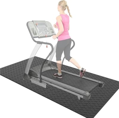 Loopbandmat Mat - Fitnessmat Vloerbeschermer - Bescherming Apparatuur - Schokabsorberend Geluidsdempend - 10 mm dik - Zwart