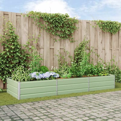 vidaXL - Plantenbak - Pastelgroen - 290 - x - 100 - x - 45 - cm - Gegalvaniseerd - staal