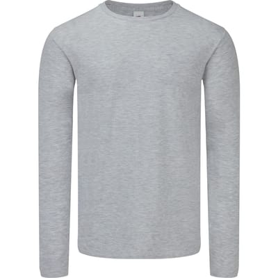 Fruit of the Loom Heren Iconic 150 Effen Klassiek T-shirt met lange mouwen (Heide Grijs)