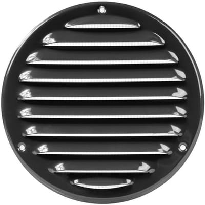 Zwart Ventilatierooster Ø 12,5 cm - Ronde Soffit Ventilatieopeningen met Geïntegreerd Vlieengaas